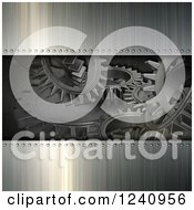 Poster, Art Print Of 3d Brushed Metal And Gear Cog Background