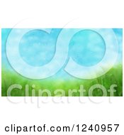 Clipart Of A Wet Rained On Window With A View Of Sky And Grass Royalty Free Illustration