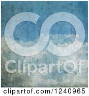 Clipart Of A Grungy Vintage Styled Cloudy Sky Background Royalty Free Illustration