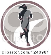 Poster, Art Print Of Female Marathon Runner In A Circle