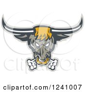 Clipart Of A Snorting Bull With A Nose Ring Royalty Free Vector Illustration