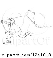 Poster, Art Print Of Black And White Man Running With A Kite