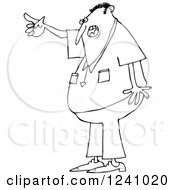 Clipart Of A Black And White Angry Man Yelling And Pointing Royalty Free Vector Illustration