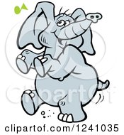 Clipart Of A Happy Elephant Dancing Royalty Free Vector Illustration