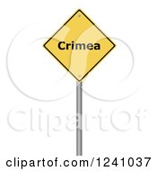 3d Yellow Warning Crimea Sign On A White Background