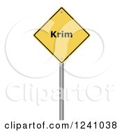 Poster, Art Print Of 3d Yellow Warning Krim Sign On A White Background