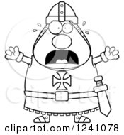 Poster, Art Print Of Black And White Scared Screaming Chubby Knight Templar