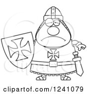 Poster, Art Print Of Black And White Depressed Sad Chubby Knight Templar