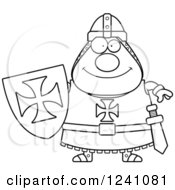 Poster, Art Print Of Black And White Happy Chubby Knight Templar