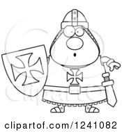 Poster, Art Print Of Black And White Surprised Gasping Chubby Knight Templar