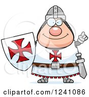 Poster, Art Print Of Smart Chubby Knight Templar With An Idea