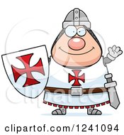 Poster, Art Print Of Friendly Waving Chubby Knight Templar