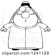 Clipart Of A Black And White Surprised Gasping Chubby Sheikh Royalty Free Vector Illustration by Cory Thoman