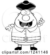 Poster, Art Print Of Black And White Smart Chubby Colonial Man With An Idea
