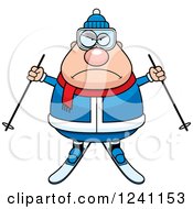 Poster, Art Print Of Mad Chubby Male Skier