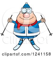 Poster, Art Print Of Happy Chubby Male Skier