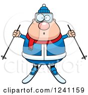 Poster, Art Print Of Surprised Gasping Chubby Male Skier