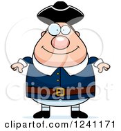 Clipart Of A Happy Chubby Colonial Man Royalty Free Vector Illustration