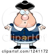 Poster, Art Print Of Surprised Gasping Chubby Colonial Man