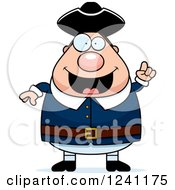 Poster, Art Print Of Smart Chubby Colonial Man With An Idea