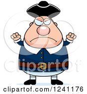Poster, Art Print Of Mad Chubby Colonial Man Waving His Fists
