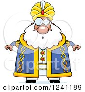 Clipart Of A Surprised Gasping Chubby Sultan Royalty Free Vector Illustration