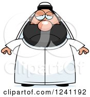 Clipart Of A Depressed Sad Chubby Sheikh Royalty Free Vector Illustration