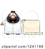 Chubby Sheikh With A Scroll Sign