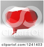 Clipart Of A 3d Red Geometric Speech Bubble Royalty Free Illustration by Julos