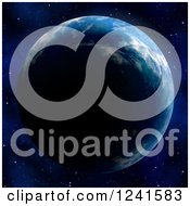 Poster, Art Print Of 3d Planet Earth At Night With Stars In The Background