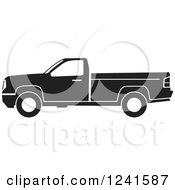 Poster, Art Print Of Black And White Pickup Truck From The Side