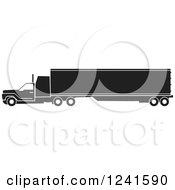 Poster, Art Print Of Black And White Big Rig Truck From The Side