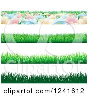 Poster, Art Print Of Seamless Grass And Flower Website Header Borders