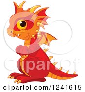 Cute Red And Orange Baby Dragon