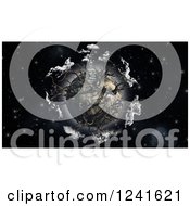 Clipart Of A 3d Dead Tree Planet Royalty Free Illustration by KJ Pargeter