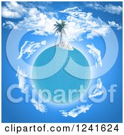 Poster, Art Print Of 3d Palm Tree Island On An Ocean Planet