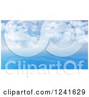 Poster, Art Print Of 3d Blue Seascape And Cloudy Sky