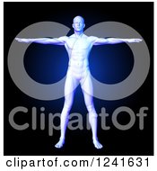 Clipart Of A 3d Medical Man Standing With His Arms Out Royalty Free Illustration