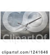Clipart Of A 3d Predator Drone Against A Stormy Sky Royalty Free Illustration