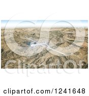 3d Predator Drone Flying Over Mountains