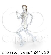Clipart Of A 3d Female Runner With Visible Skeleton Royalty Free Illustration by Mopic
