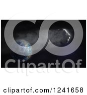 Clipart Of A 3d Comet Heading Towards Earth Royalty Free Illustration by Mopic