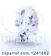 Poster, Art Print Of 3d Shattering Human Head On White