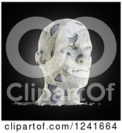 Poster, Art Print Of 3d Shattering Human Head On Black