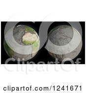 Clipart Of A 3d Model Of Earths Drained Oceans Royalty Free Illustration by Mopic