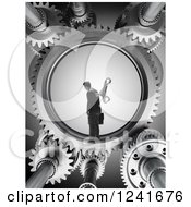 Poster, Art Print Of 3d Wind Up Businessman In Gears