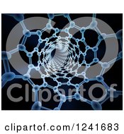 Clipart Of A 3d Carbon Nanotube Structure Tunnel On Black Royalty Free Illustration by Mopic