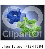 Clipart Of 3d Blue And Green Nano Technology Gears Royalty Free Illustration by Mopic