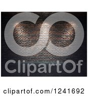 Clipart Of A 3d Brick Wall With Lights Shining Down Royalty Free Illustration