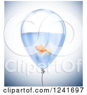 Clipart Of A 3d Goldfish In A Balloon Royalty Free Illustration by Mopic